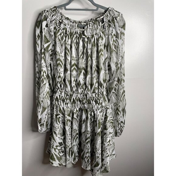 New MISA LA Mercy Chiffon Mini Dress Size M Lined Pullover Green - Picture 5 of 9